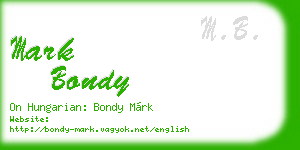mark bondy business card
