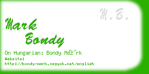 mark bondy business card